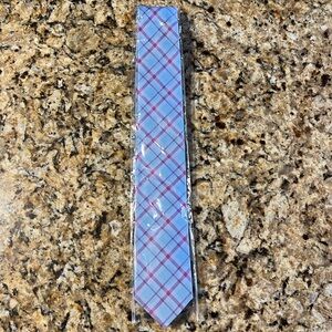 New - 1901 Blue and Pink Plaid Men's Tie